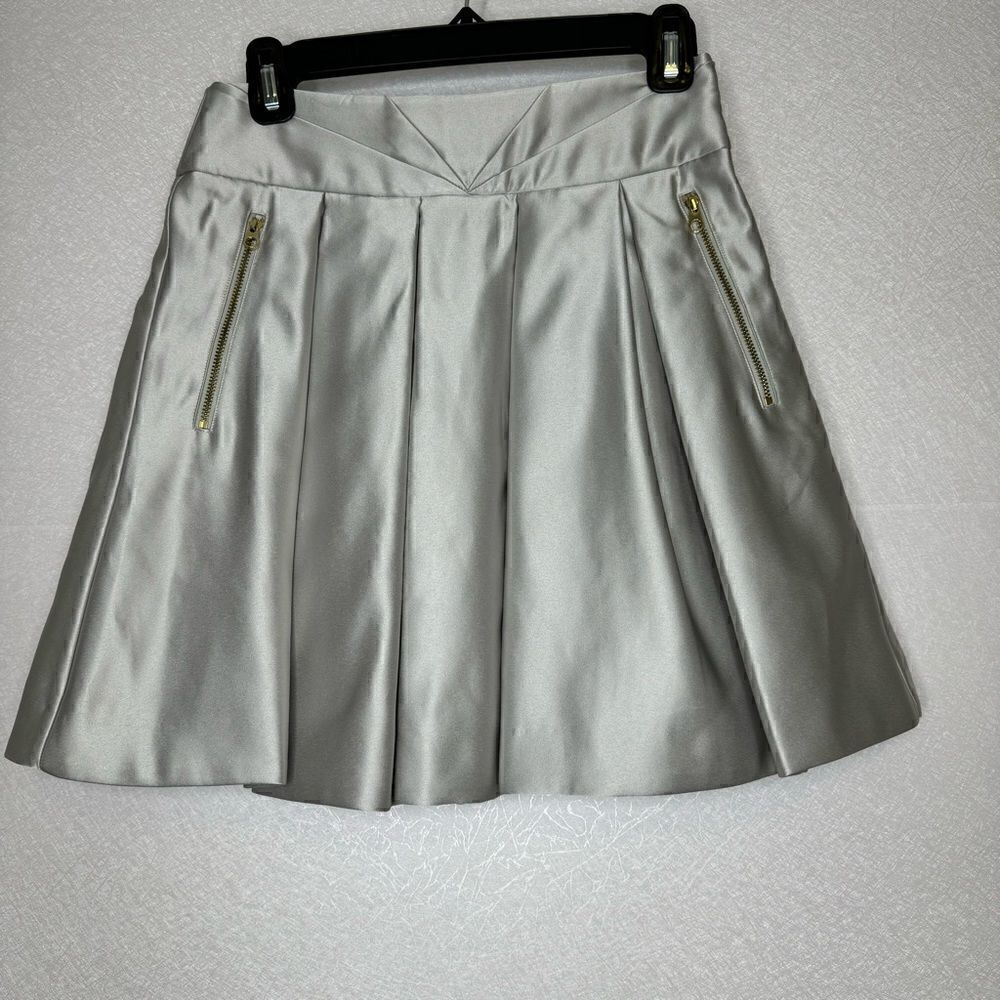 Ted Baker Layered Front Pleated Mini Skirt Zip Pockets 4
